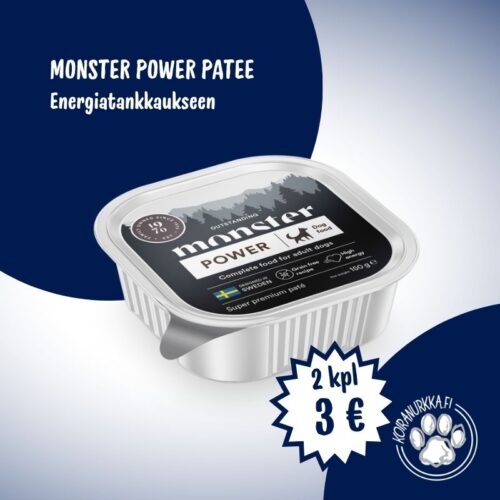 Monster Dog Power Paté – Energiapitoinen viljaton märkäruoka aktiivisille koirille 150 g