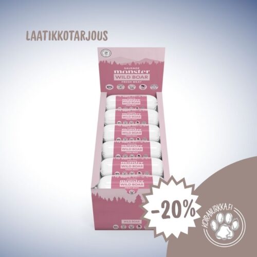 Monster Treenimakkara Villisika 12 × 400 g – laatikkotarjous